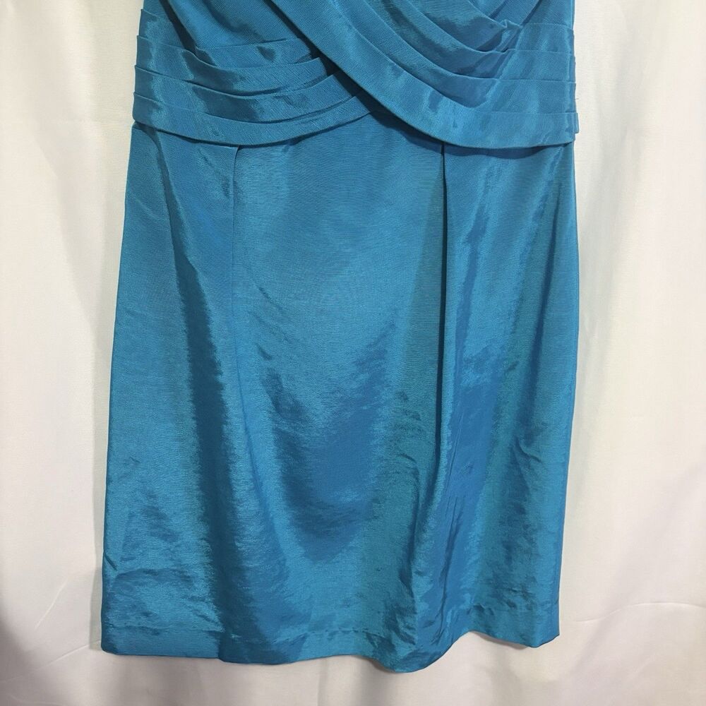 Shoshanna Women's Strapless Kira Dress Turquoise Blue USA Size 8 Homecoming Y2K - Picture 4 of 9